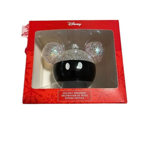 Hallmark Mickey glass ornament